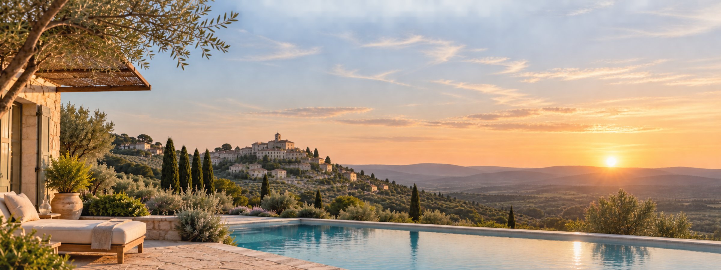 Le village de Gordes et les collines du Luberon